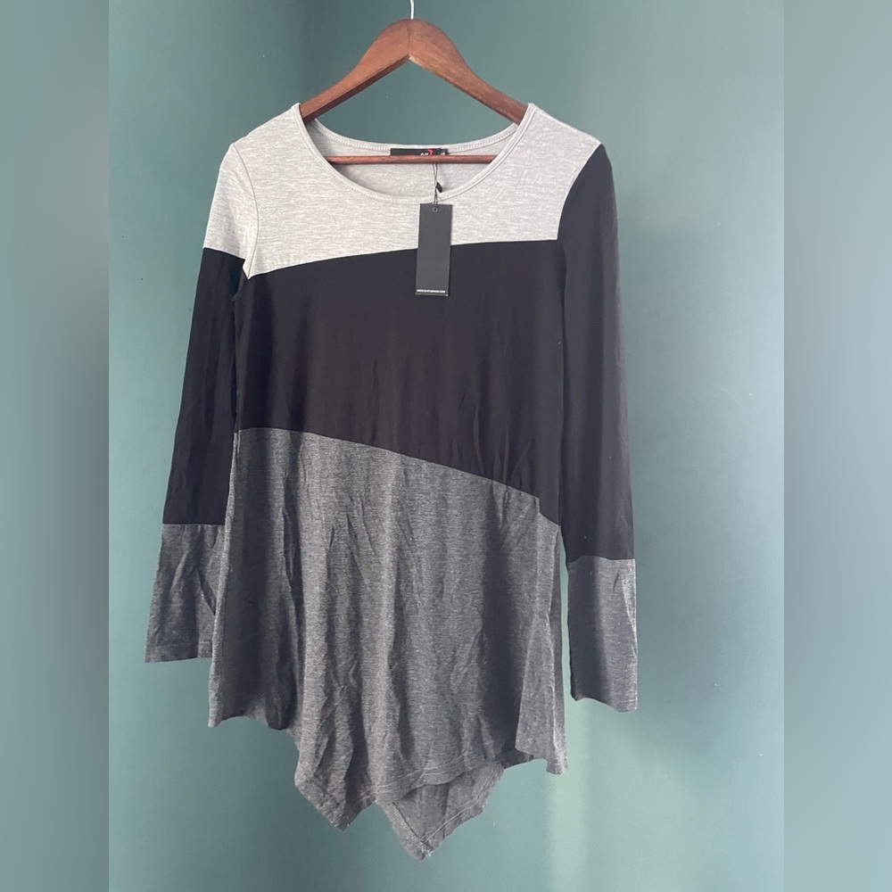 Chic Color Block Long Sleeve Women's Top